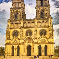 Buy canvas prints of Beautiful facade of the Orléans cathedral - CR2304 by Jordi Carrio