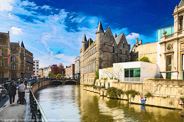 The Serene Canal of Ghent - CR2304-9035-PIN Picture Board by Jordi Carrio