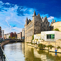 Buy canvas prints of The Serene Canal of Ghent - CR2304-9035-PIN by Jordi Carrio