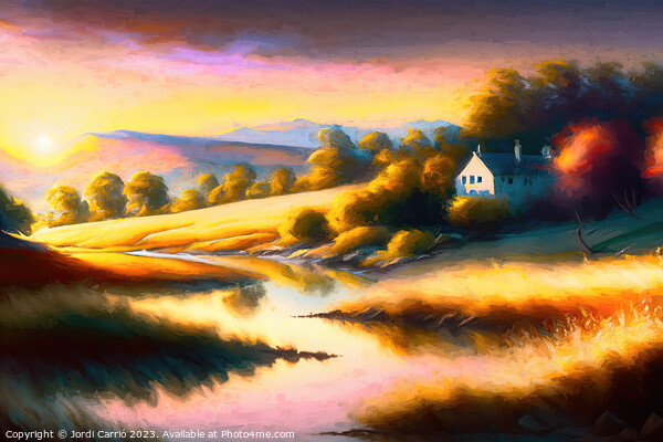 Sunrise in the valley - GIA-2309-1046-OIL Picture Board by Jordi Carrio