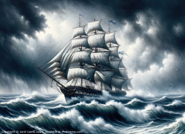 Navigating the Storm - GIA-2309-1082-OIL Picture Board by Jordi Carrio