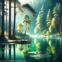 Buy canvas prints of Reflections of Aquatic Serenity - GIA-2310-1103-OIL by Jordi Carrio
