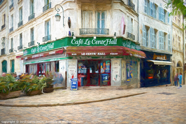 The charm of a café in Orleans - LU2304-1030297-OIL Picture Board by Jordi Carrio