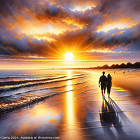 Buy canvas prints of Beach walk at sunset - GIA-2310-1113-ILU by Jordi Carrio