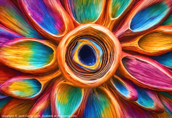 Colorful floral vortex - GIA-2310-1116-OIL Picture Board by Jordi Carrio