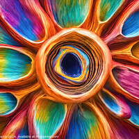 Buy canvas prints of Colorful floral vortex - GIA-2310-1116-OIL by Jordi Carrio