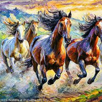 Buy canvas prints of Impetuous Gallop - GIA2401-0160-OIL by Jordi Carrio