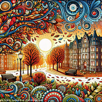 Buy canvas prints of Autumn Sunset - GIA2401-0112-ILU by Jordi Carrio