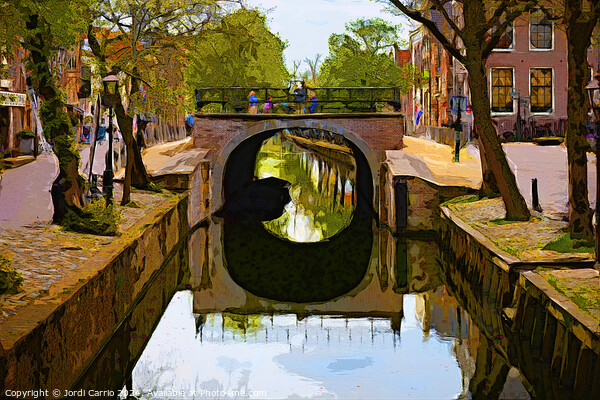Bridge over the Edam canal - CR2305-9323-WAT Picture Board by Jordi Carrio