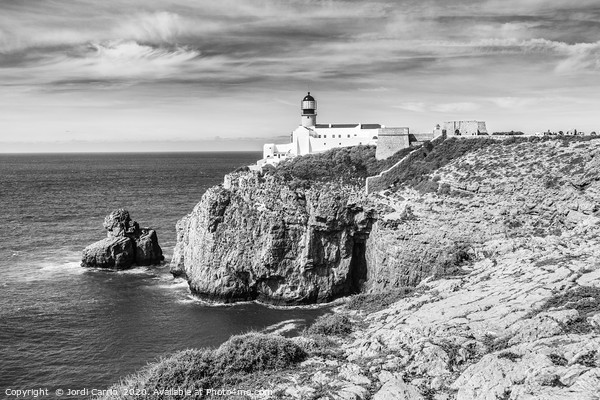 Lighthouse of Cape San Vicente - Black and white Picture Board by Jordi Carrio