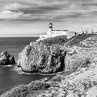 Buy canvas prints of Lighthouse of Cape San Vicente - Black and white by Jordi Carrio