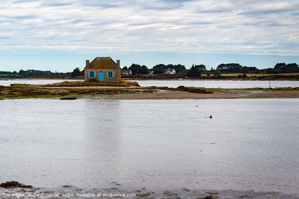 Breton house in the middle of the sea at low tide Picture Board by Jordi Carrio
