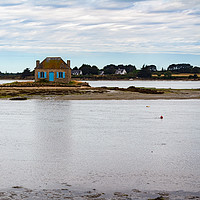 Buy canvas prints of Breton house in the middle of the sea at low tide by Jordi Carrio