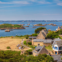 Buy canvas prints of Panoramic view of the Brehat islands, Brittany, Fr by Jordi Carrio