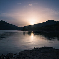 Buy canvas prints of Sunset and blue hour in the Sau swamp by Jordi Carrio