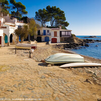 Buy canvas prints of Cala S'Alguer, picturesque fishing village, Palamos, Costa Brava by Jordi Carrio