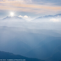 Buy canvas prints of A dim sunrise with fog. by Jordi Carrio