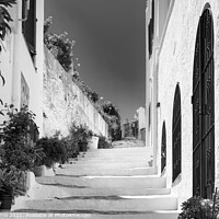 Buy canvas prints of Stairs of charm in Cadaqués - C1905-5601-BW by Jordi Carrio