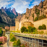 Buy canvas prints of Montserrat Monastery and its tourist complex. by Jordi Carrio