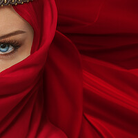 Buy canvas prints of Beautiful young woman arabic style portrait by Svetlana Radayeva