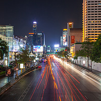 Buy canvas prints of    Ratchadamri Road at night. Bangkok, Thailand by Svetlana Radayeva
