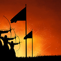 Buy canvas prints of Group of archers at ancient war by Svetlana Radayeva