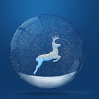 Buy canvas prints of Deer inside of snowy snow globe by Svetlana Radayeva