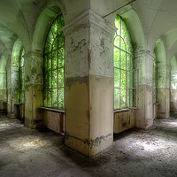 Buy canvas prints of Hallway Abandoned Italian Hospital by Roman Robroek
