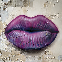 Buy canvas prints of Lips on the Wall by Roman Robroek