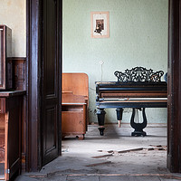 Buy canvas prints of Abandoned Piano in House by Roman Robroek