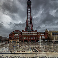 Buy canvas prints of Blackpool Tower and the Comedy Carpet by Scott Somerside