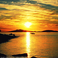 Buy canvas prints of Serene Sunset over Tresco Bay by Simon Marlow