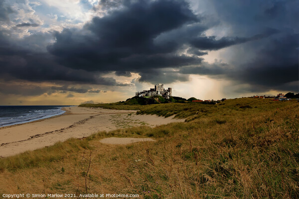 Bamburgh Castle - A storm is brewing Picture Board by Simon Marlow