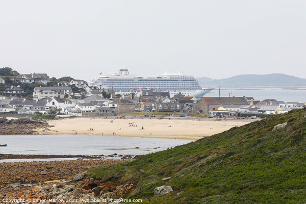 Majestic Cruise Ship in Isles of Scilly Picture Board by Simon Marlow