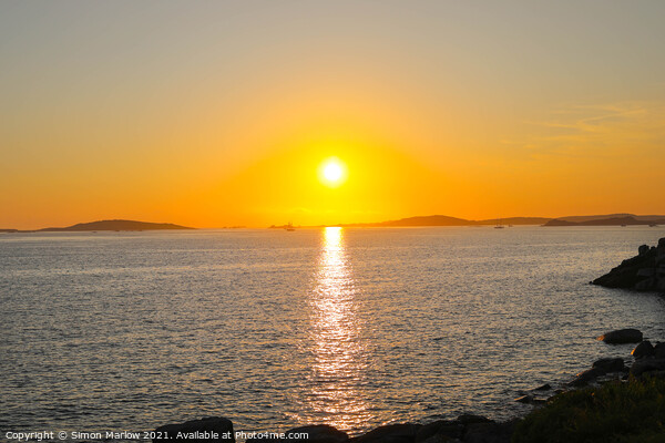 Exotic Sunset in Isles of Scilly Picture Board by Simon Marlow