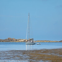 Buy canvas prints of Yacht moored at St Martins, Isles of Scilly by Simon Marlow