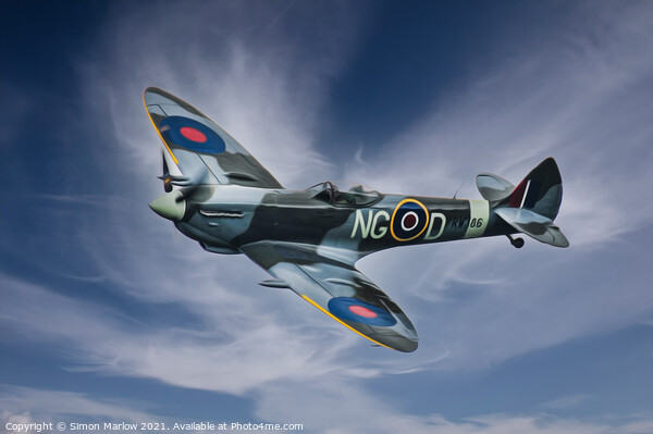Spitfire RW386 Picture Board by Simon Marlow