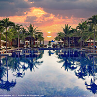 Buy canvas prints of Sunset by the pool by Simon Marlow