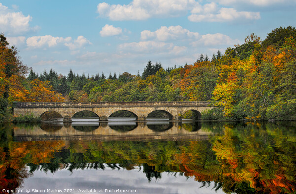 Bridge over the lake at Virginia Water Picture Board by Simon Marlow
