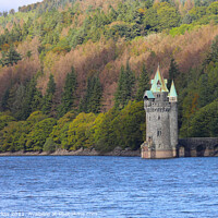Buy canvas prints of The straining tower on Lake Vyrnwy by Simon Marlow