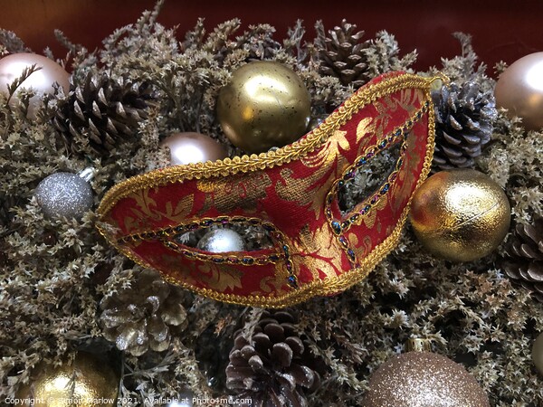 Christmas Venetian Mask Picture Board by Simon Marlow