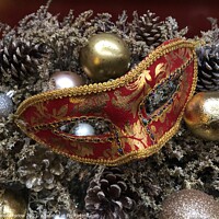 Buy canvas prints of Christmas Venetian Mask by Simon Marlow