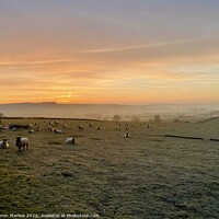 Buy canvas prints of Vibrant Shropshire Sunrise by Simon Marlow
