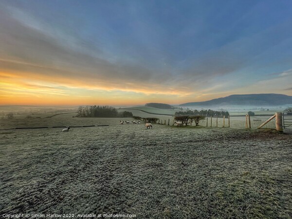 Shropshire Winter Landscape Picture Board by Simon Marlow
