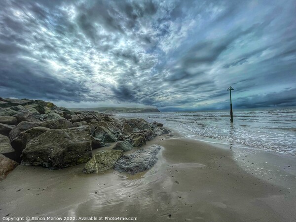 Borth Beach, on the Ceredigion coast Picture Board by Simon Marlow