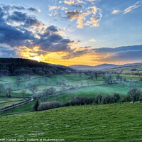 Buy canvas prints of Mist gathering in a South Shropshire valley by Simon Marlow