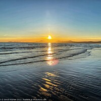 Buy canvas prints of Sunset on Harlech beach by Simon Marlow