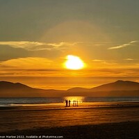 Buy canvas prints of Majestic Sunset Over Harlech Beach by Simon Marlow