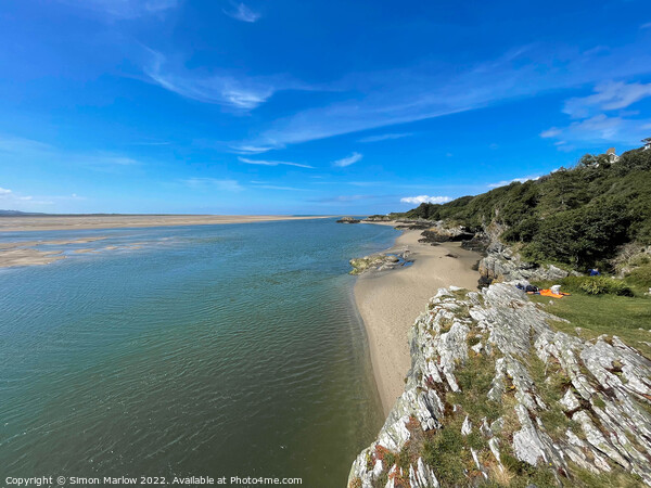 Looking across the sand at Borth Y Gest in North Wales Picture Board by Simon Marlow