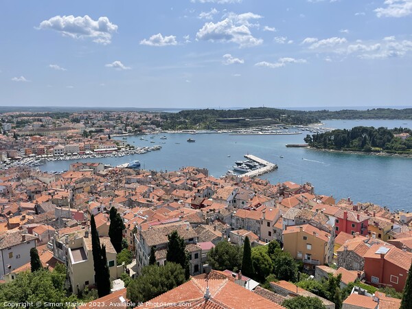 View overlooking Rovinj in Croatia Picture Board by Simon Marlow